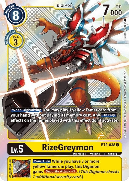 Image for RizeGreymon - BT2-038 (Premium Pack Set 01) - Digimon Card Game