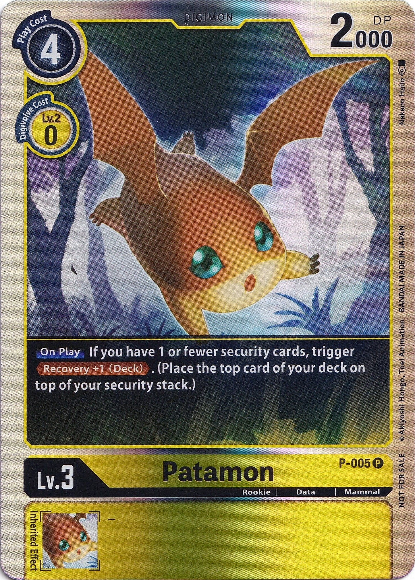 Image for Patamon - P-005 (Rainbow Foil) - Digimon Card Game