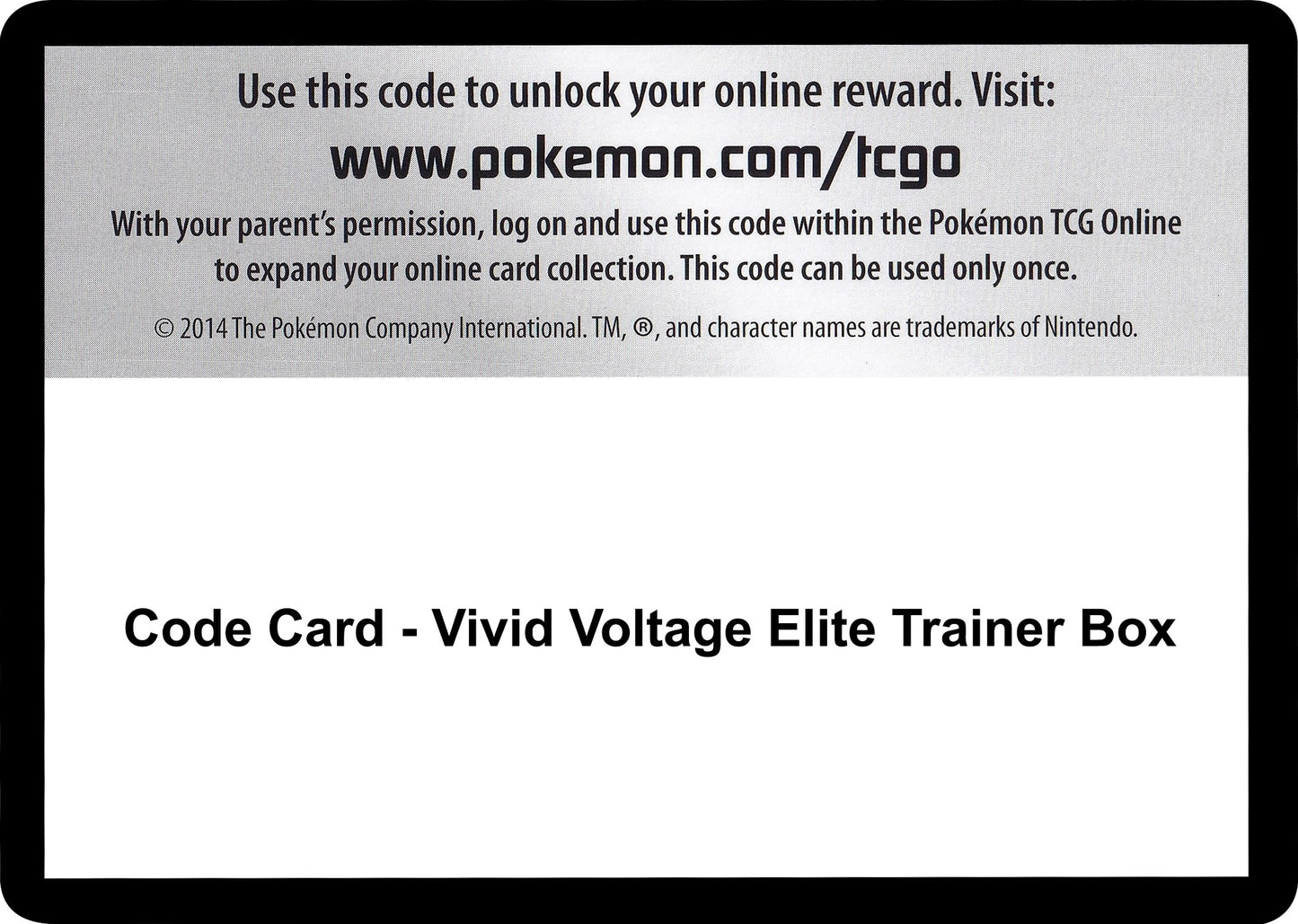 Image for Code Card - Vivid Voltage Elite Trainer Box - Pokemon