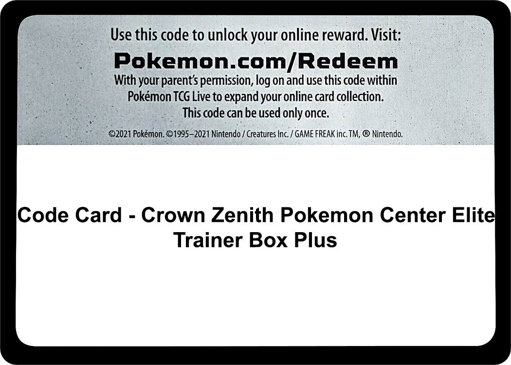 Image for Code Card - Crown Zenith Pokemon Center Elite Trainer Box Plus - Pokemon