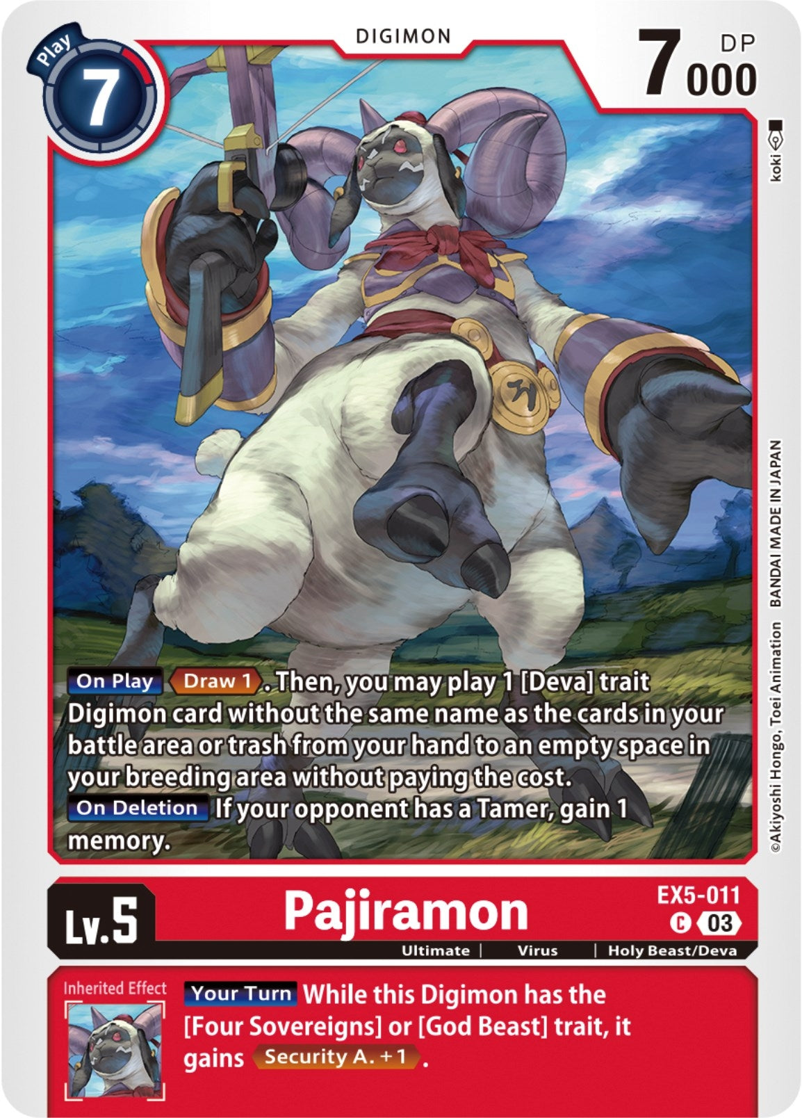 Image for Pajiramon - Digimon Card Game