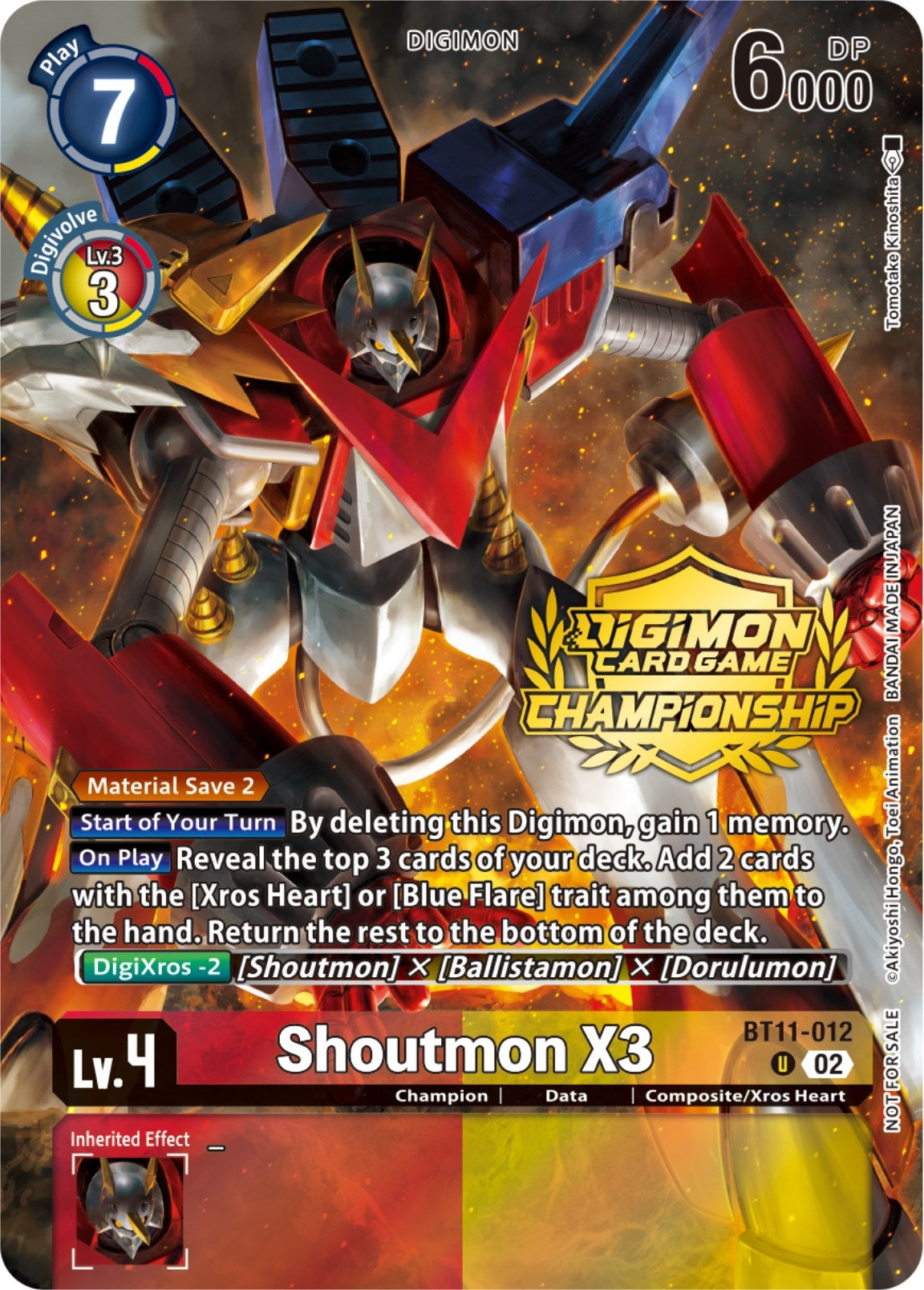 Image for Shoutmon X3 (Championship 2023 Tamers Pack) - Digimon Card Game