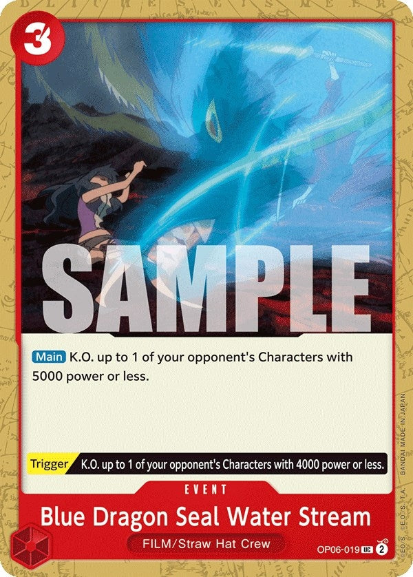 Image for Blue Dragon Seal Water Stream - One Piece Card Game