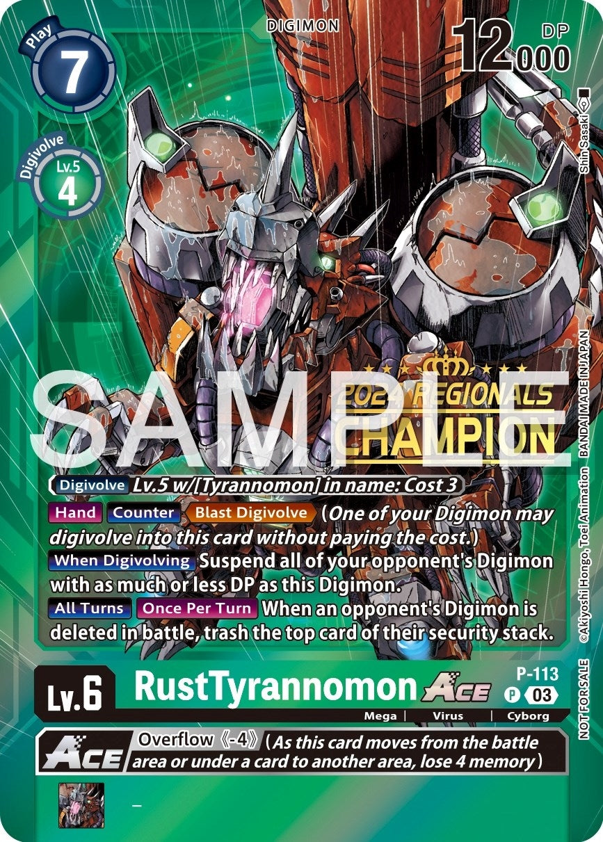 Image for RustTyrannomon ACE - P-113 (2024 Regionals Champion) - Digimon Card Game