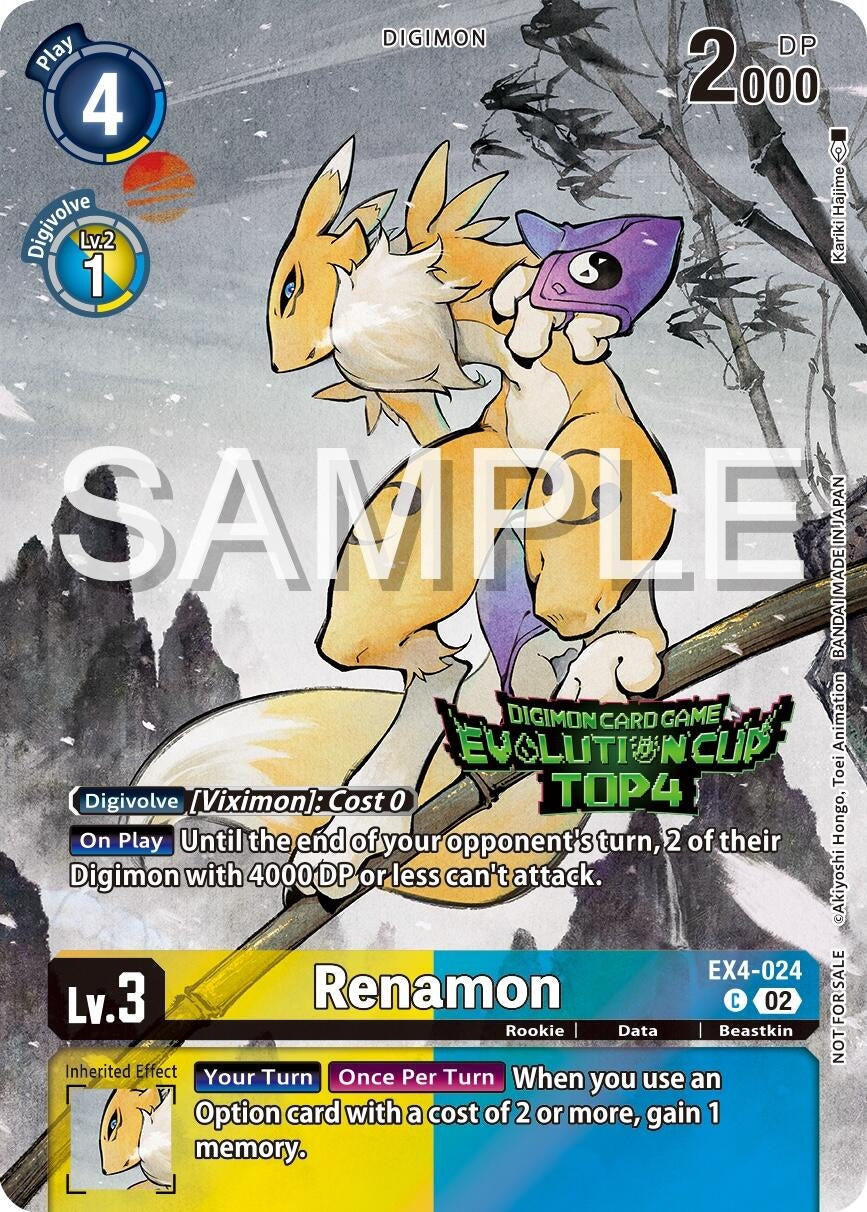 Image for Renamon - EX4-024 (2024 Evolution Cup Top 4) - Digimon Card Game
