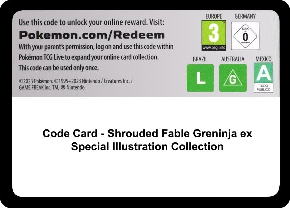 Image for Code Card - Shrouded Fable Greninja ex Special Illustration Collection - Pokemon