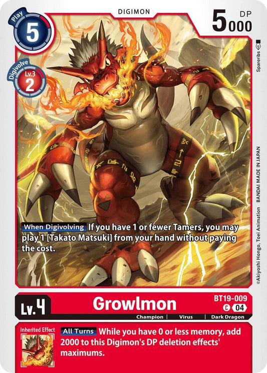 Image for Growlmon - Digimon Card Game