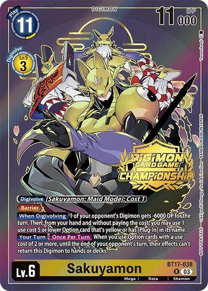 Image for Sakuyamon (Championship 2024 Gold Stamp Card Set) - Digimon Card Game