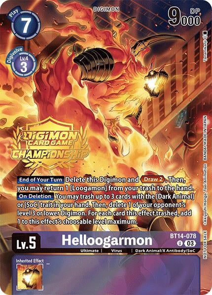 Image for Helloogarmon (Championship 2024 Tamers Pack) - Digimon Card Game