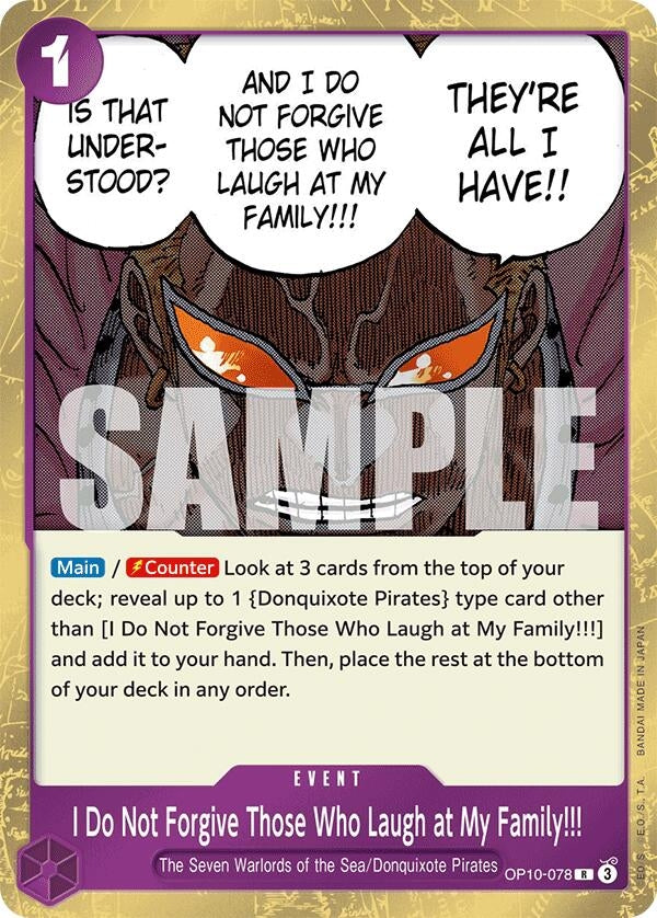 Image for I Do Not Forgive Those Who Laugh at My Family!!! - One Piece Card Game