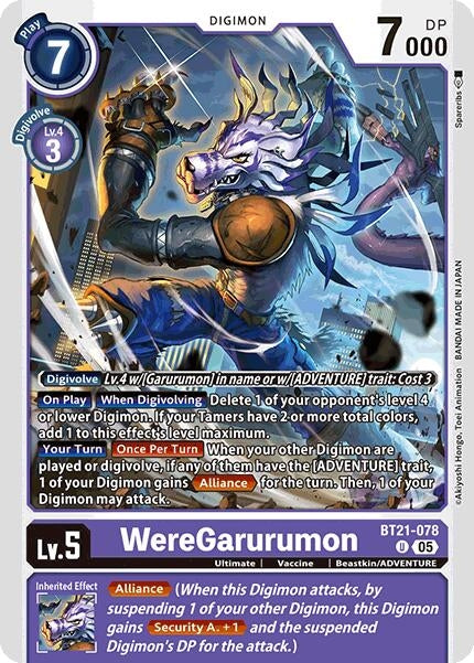 Image for WereGarurumon - Digimon Card Game