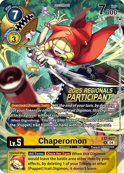 Image for Chaperomon (2025 Regionals Participant) - Digimon Card Game