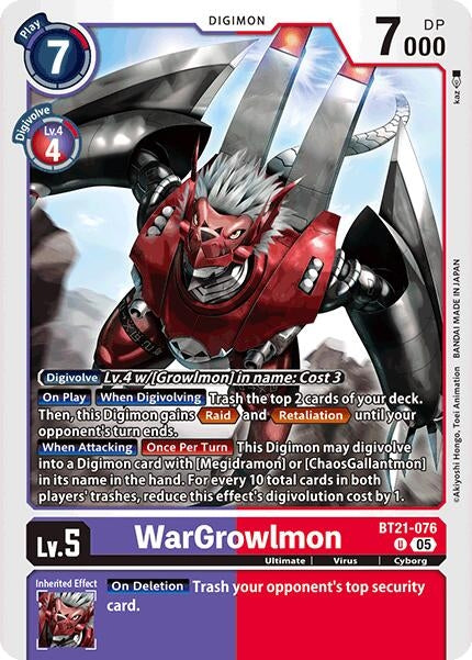 Image for WarGrowlmon - Digimon Card Game