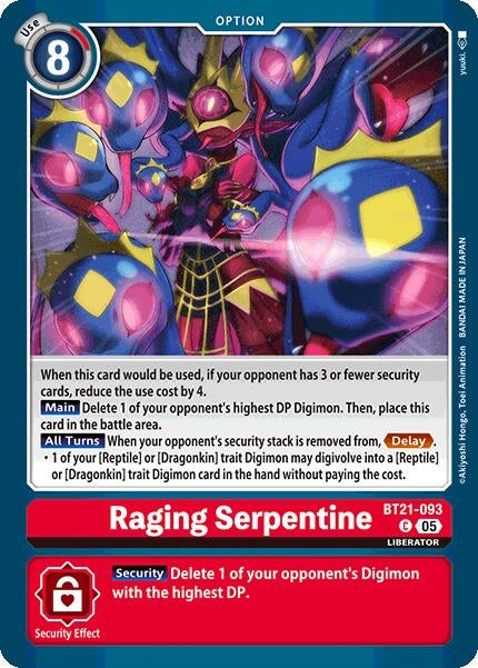 Image for Raging Serpentine - Digimon Card Game