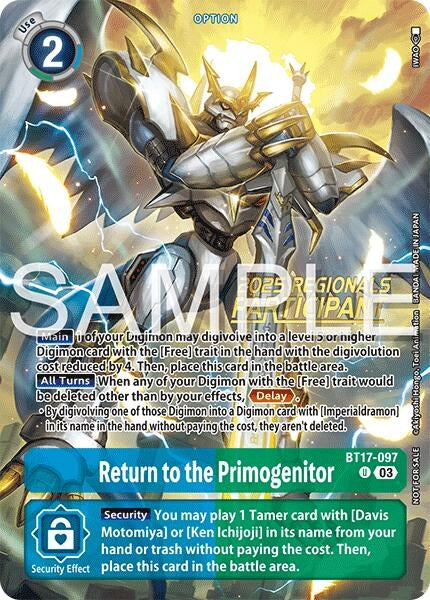 Image for Return to the Primogenitor (Regionals 25-26 Season 2 Participant) - Digimon Card Game