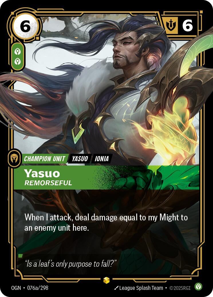 Image for Yasuo, Remorseful (Alternate Art) - Riftbound: League of Legends Trading Card Game
