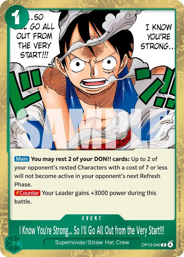 Image for I Know You're Strong... So I'll Go All Out from the Very Start!!! - One Piece Card Game