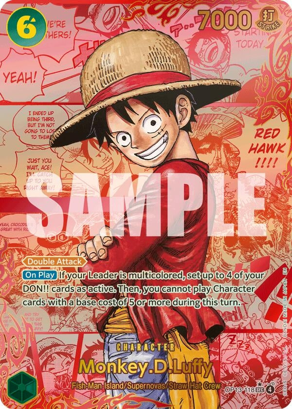 Image for Monkey.D.Luffy (118) (Red Super Alternate Art) - One Piece Card Game