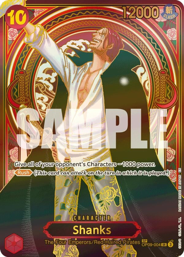 Image for Shanks - OP09-004 (SP) (Gold) - One Piece Card Game