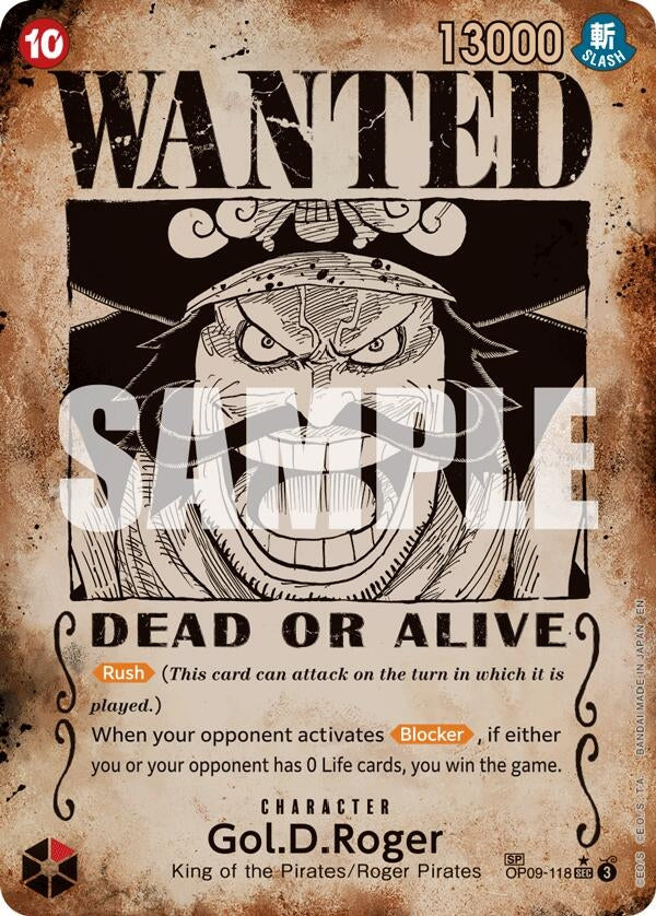 Image for Gol.D.Roger - OP09-118 (SP) (Wanted Poster) - One Piece Card Game