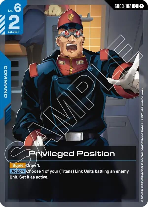Image for Privileged Position - Gundam Card Game