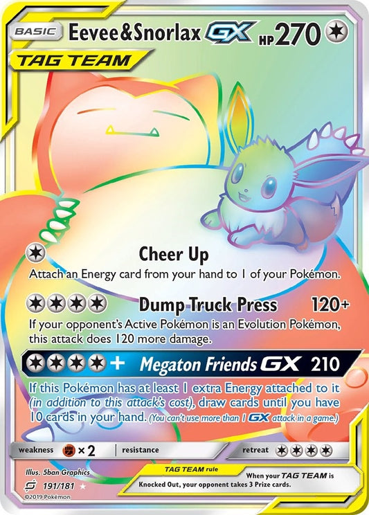Image for Eevee & Snorlax GX (Secret) - Pokemon