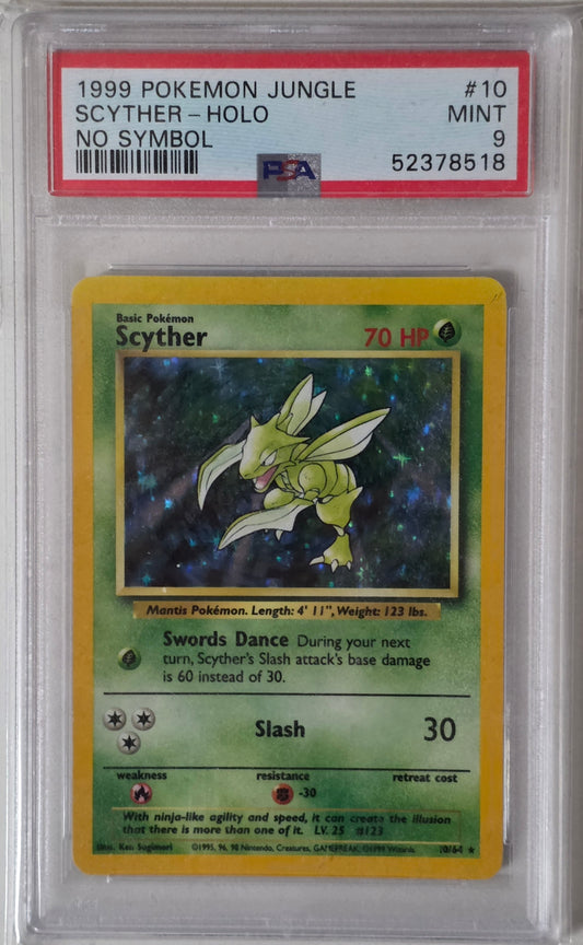 SCYTHER-HOLO NO SYMBOL 1999 POKEMON JUNGLE PSA MINT 9