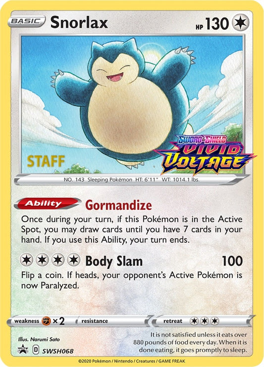 Image for Snorlax - SWSH068 (Prerelease) [Staff] - Pokemon