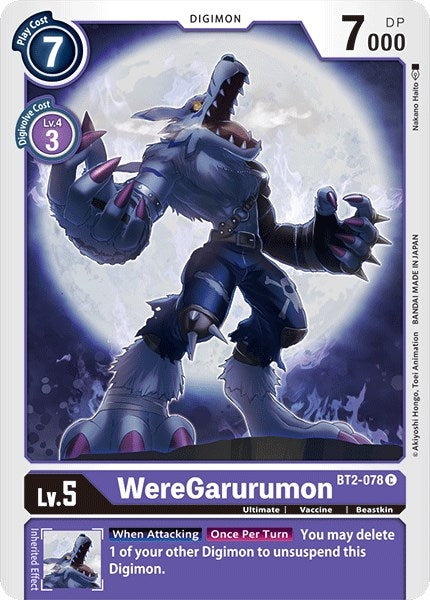 Image for WereGarurumon - BT2-078 - Digimon Card Game