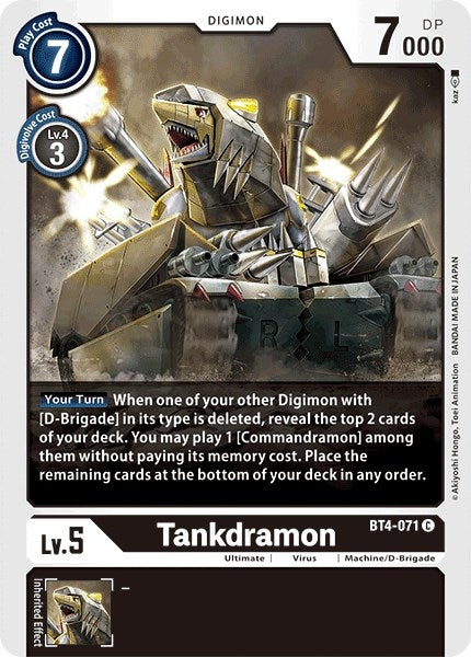 Image for Tankdramon - Digimon Card Game