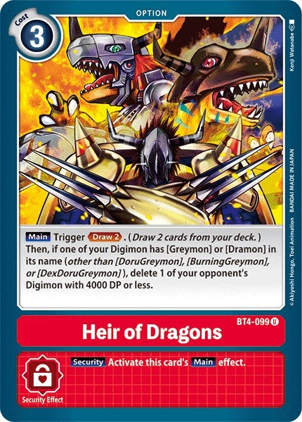Image for Heir of Dragons - Digimon Card Game