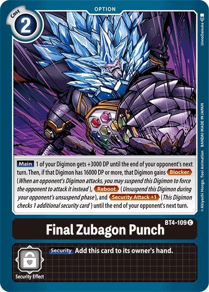 Image for Final Zubagon Punch - Digimon Card Game