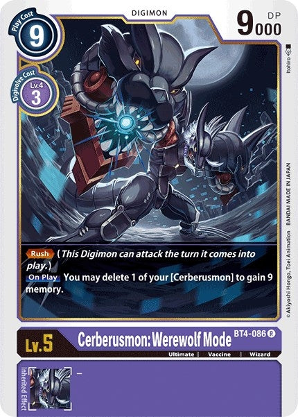 Image for Cerberusmon: Werewolf Mode - Digimon Card Game