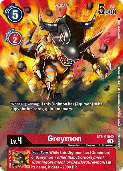 Image for Greymon - BT5-010 (Premier TO Event June 2021) - Digimon Card Game