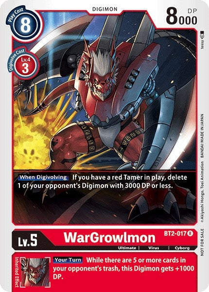 Image for WarGrowlmon - BT2-017 (Official Tournament Pack Vol.2) - Digimon Card Game