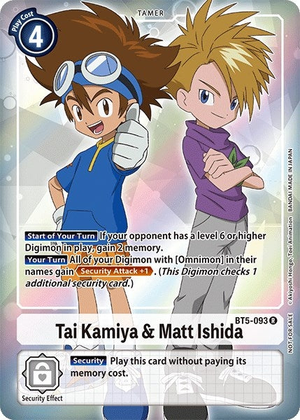 Image for Tai Kamiya & Matt Ishida (Box Topper) - Digimon Card Game