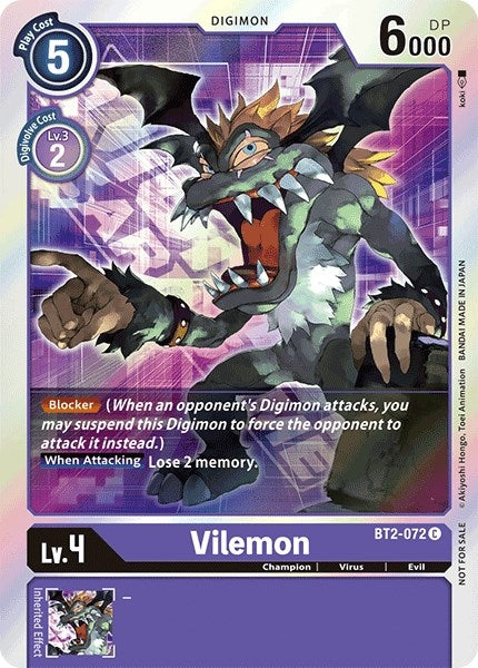 Image for Vilemon - BT2-072 (Event Pack 1) - Digimon Card Game