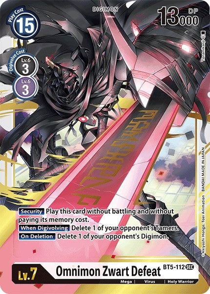Image for Omnimon Zwart Defeat - Digimon Card Game