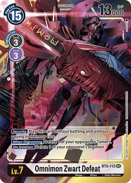 Image for Omnimon Zwart Defeat (Alternate Art) - Digimon Card Game