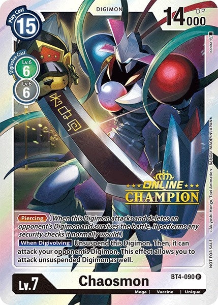 Image for Chaosmon - BT4-090 (2021 Championship Online Regional) [Online Champion] - Digimon Card Game
