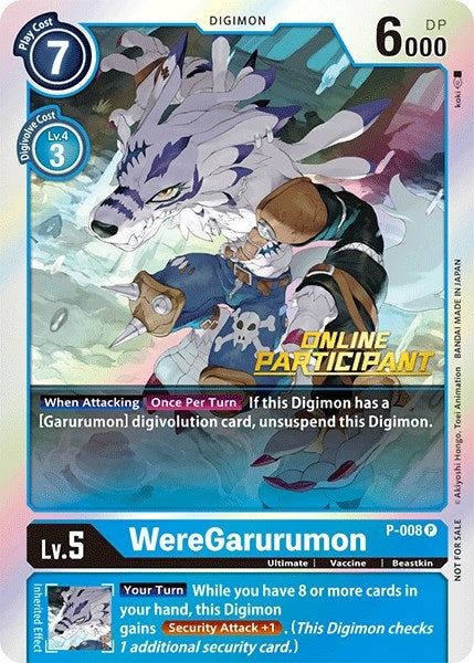 Image for WereGarurumon - P-008 (2021 Championship Online Regional) [Online Participant] - Digimon Card Game