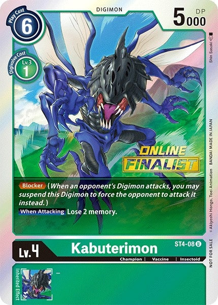 Image for Kabuterimon - ST4-08 (2021 Championship Online Regional) [Online Finalist] - Digimon Card Game