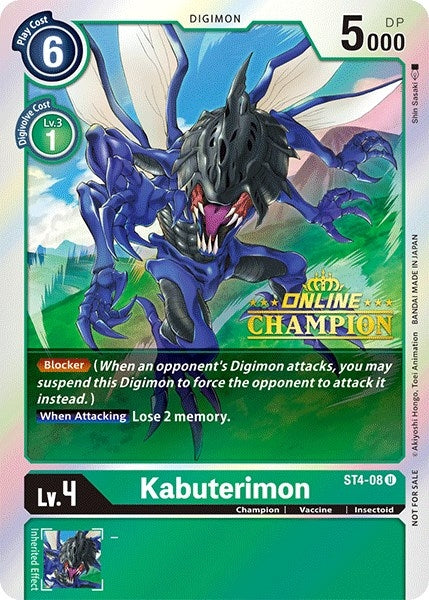 Image for Kabuterimon - ST4-08 (2021 Championship Online Regional) [Online Champion] - Digimon Card Game