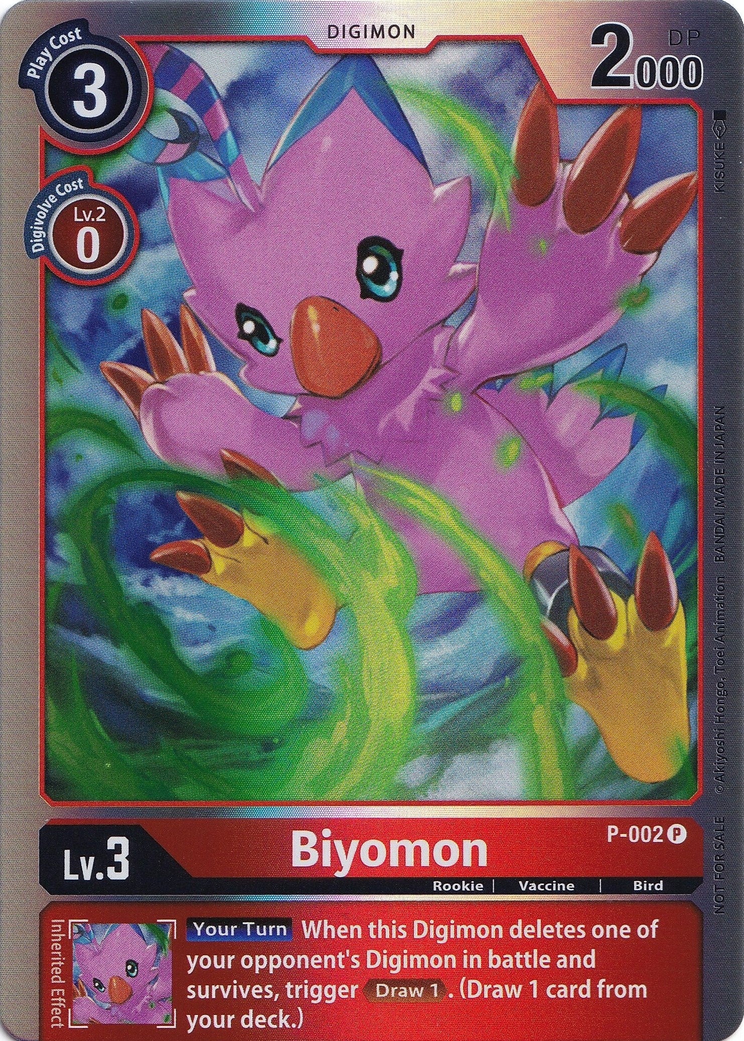 Image for Biyomon - P-002 (Rainbow Foil) - Digimon Card Game