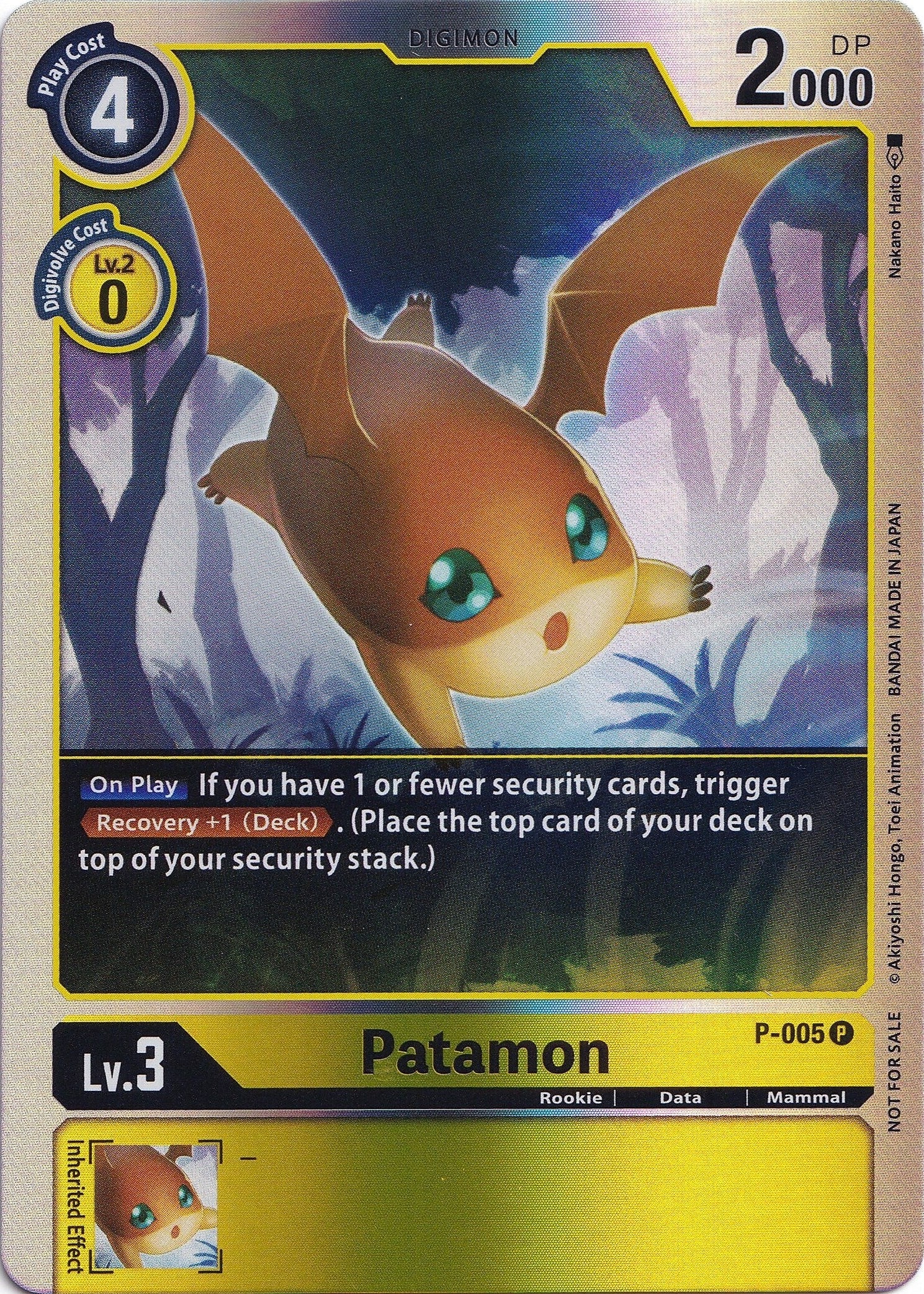 Image for Patamon - P-005 (Rainbow Foil) - Digimon Card Game
