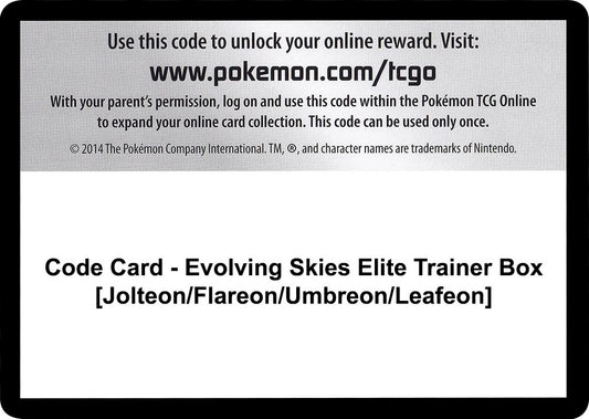 Image for Code Card - Evolving Skies Elite Trainer Box [Jolteon/Flareon/Umbreon/Leafeon] - Pokemon