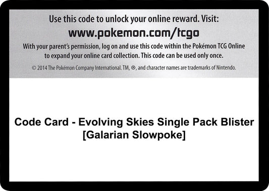 Image for Code Card - Evolving Skies Single Pack Blister [Galarian Slowpoke] - Pokemon
