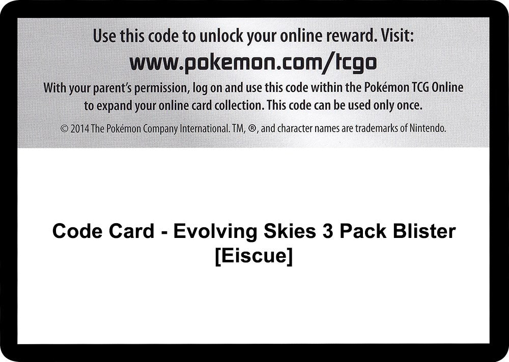 Image for Code Card - Evolving Skies 3 Pack Blister [Eiscue] - Pokemon