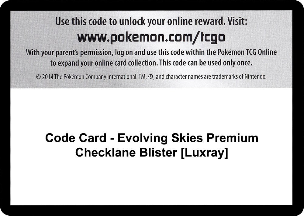 Image for Code Card - Evolving Skies Premium Checklane Blister [Luxray] - Pokemon