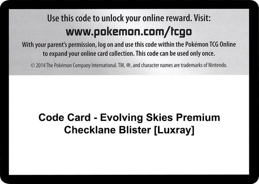 Image for Code Card - Evolving Skies Premium Checklane Blister [Luxray] - Pokemon